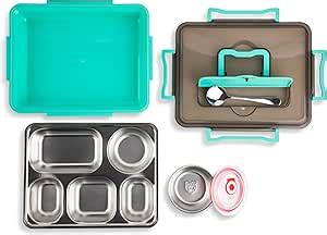 stainless steel divided lunch tray box cost|Manna 51oz Large Stainless Steel Divided Lunch Box.